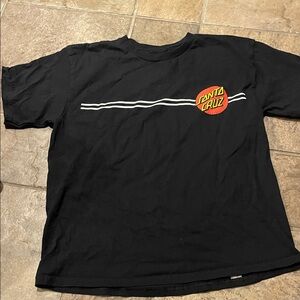 Santa Cruz Skateboards Black Tee with Red Logo